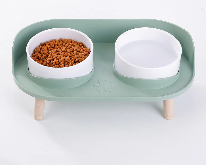 Verhoogde dubbele voerbak voor katten en honden | Ergonomisch ontwerp | Antislip | Duurzame materialen | Eenvoudig te reinigen | Modern voor kleine en middelgrote huisdieren - Image 5