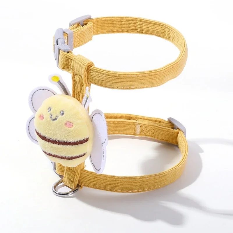 Verstelbaar Wandervest en Lijn voor Katten en Kleine Honden | Cartoon Bijenmotief | Zacht Polyester | Inclusief Bijpassende Riem - Image 5