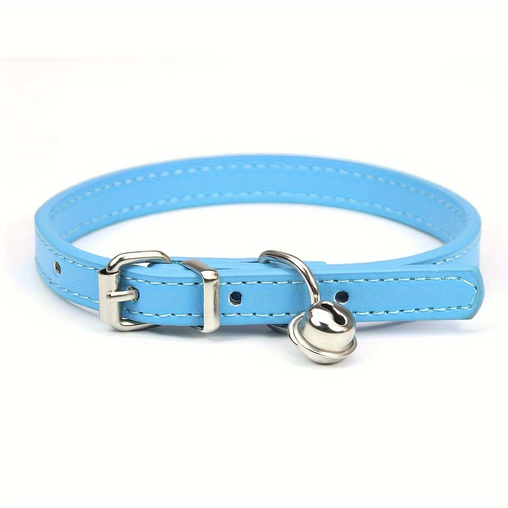 Verstelbare kattenhalsband kunstleer met bel | Veiligheidsbuckle | Metalen gesp | Voor katten van klein tot middelgroot | Meerdere maten - Image 12