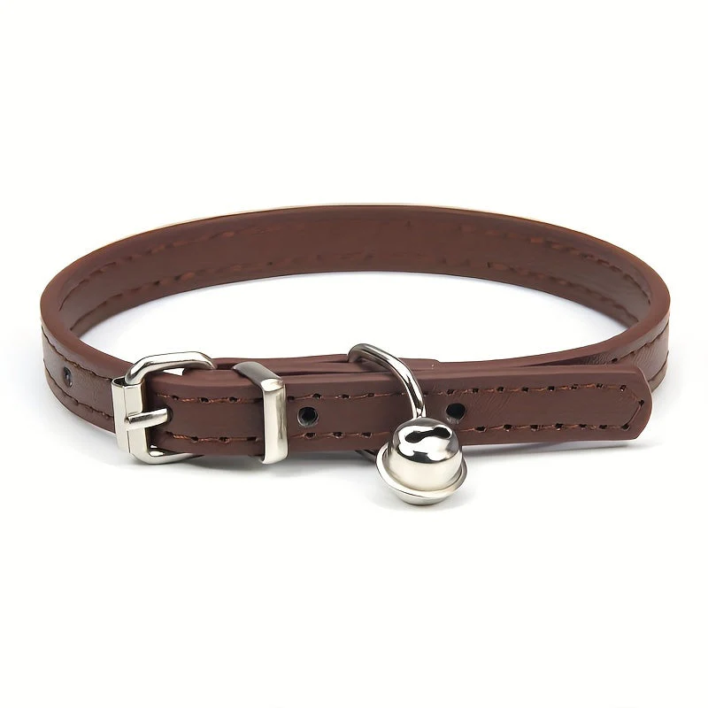 Verstelbare kattenhalsband kunstleer met bel | Veiligheidsbuckle | Metalen gesp | Voor katten van klein tot middelgroot | Meerdere maten - Image 14