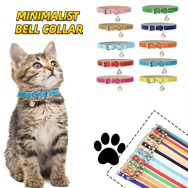 Verstelbare kattenhalsband kunstleer met bel | Veiligheidsbuckle | Metalen gesp | Voor katten van klein tot middelgroot | Meerdere maten - Image 4
