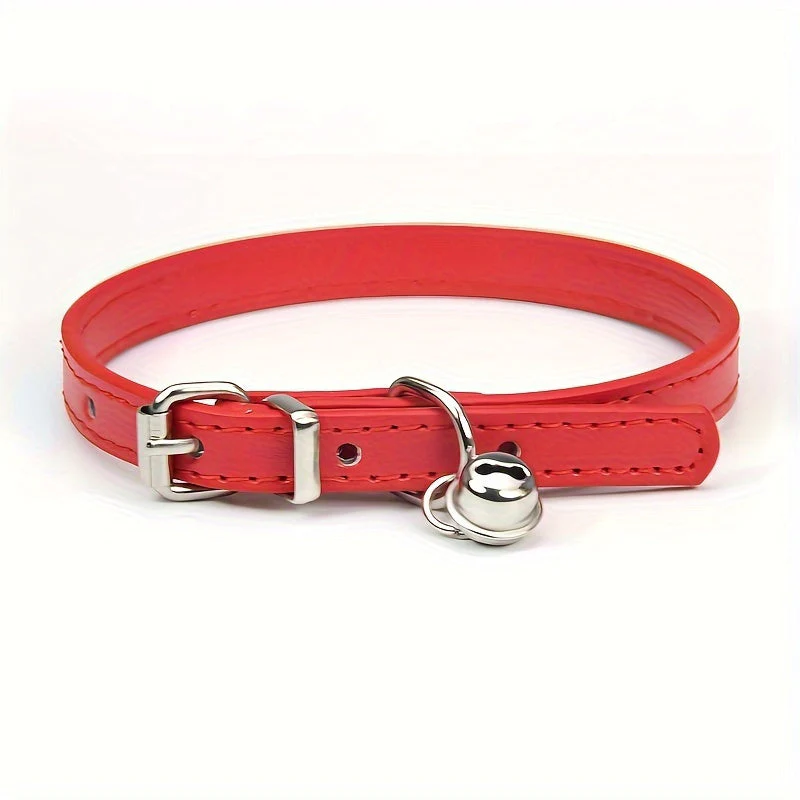 Verstelbare kattenhalsband kunstleer met bel | Veiligheidsbuckle | Metalen gesp | Voor katten van klein tot middelgroot | Meerdere maten - Image 6