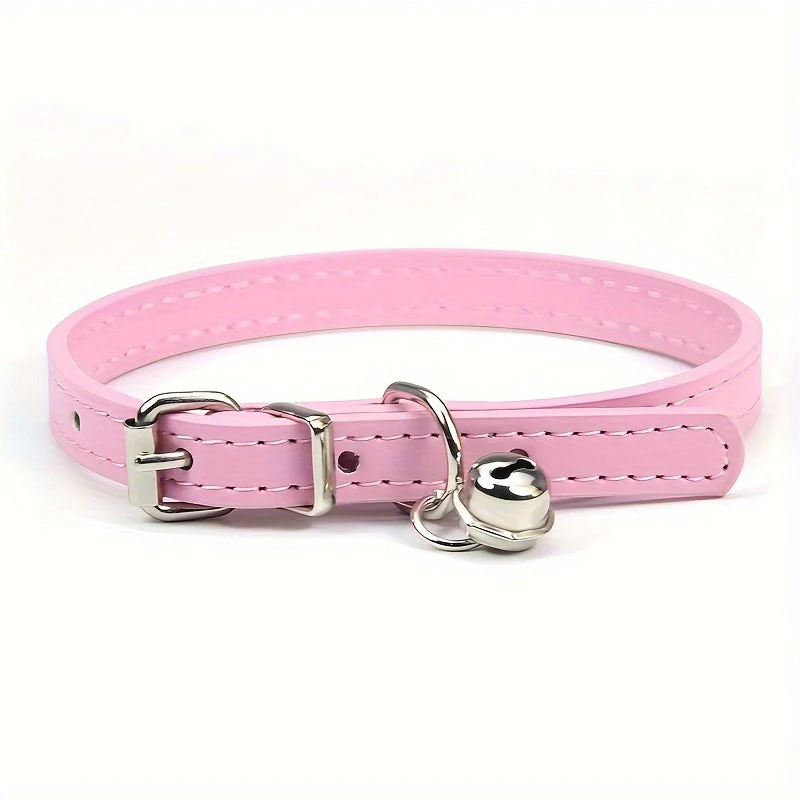Verstelbare kattenhalsband kunstleer met bel | Veiligheidsbuckle | Metalen gesp | Voor katten van klein tot middelgroot | Meerdere maten - Image 7