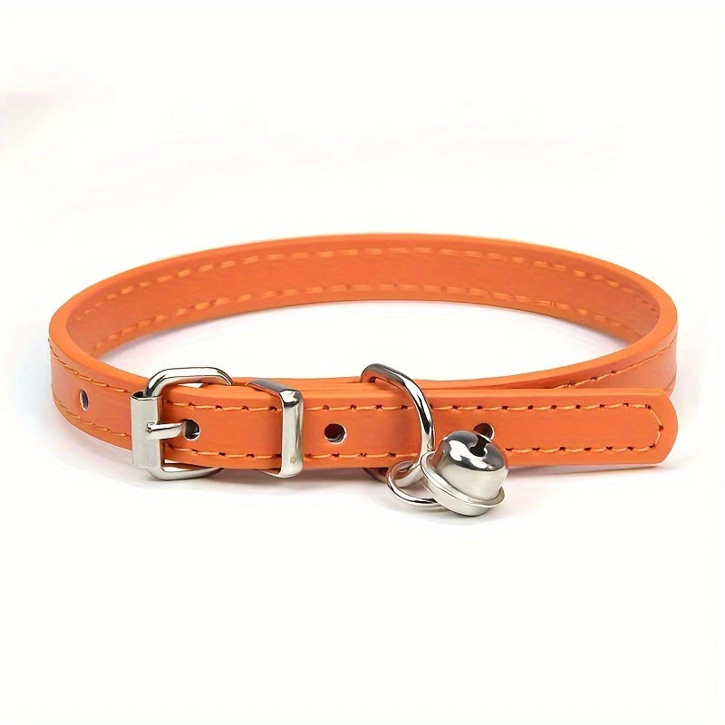 Verstelbare kattenhalsband kunstleer met bel | Veiligheidsbuckle | Metalen gesp | Voor katten van klein tot middelgroot | Meerdere maten - Image 8