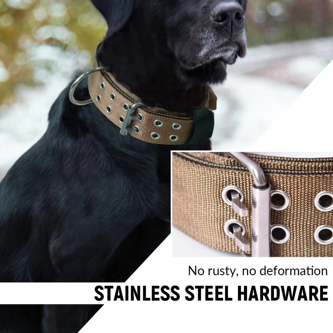 Verstelbare hondenhalsband van sterk nylon | Geschikt voor grote honden | Duurzaam, comfortabele pasvorm en stevige gespsluiting | Maten M, L, XL - Image 2