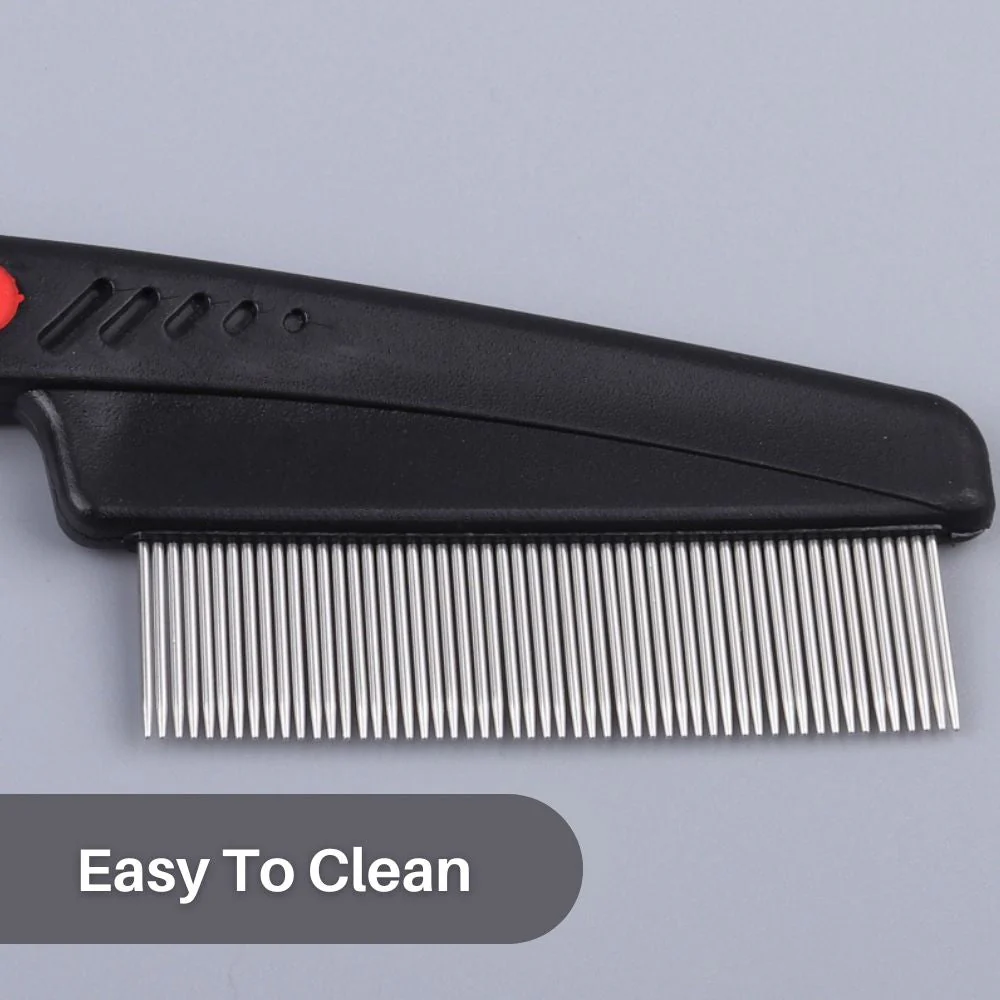FleaFree™ ProGroomer Kam | Efficiënte Verwijdering van Vlooien en Vuil | Huisdiervriendelijk | Roestvrijstalen Tanden | Gemakkelijk Schoon te Maken | Voor Zachte Verzorging van Huisdieren - Image 10