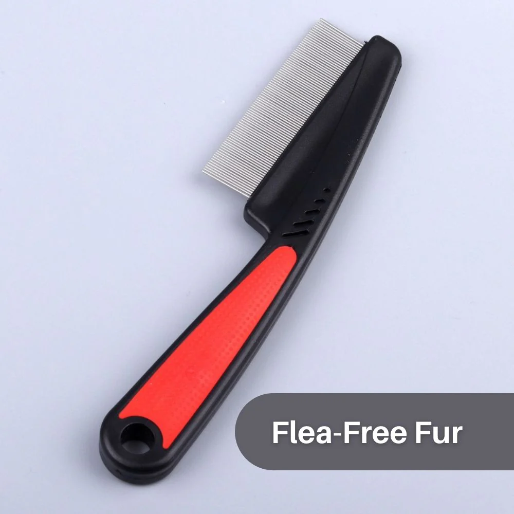 FleaFree™ ProGroomer Kam | Efficiënte Verwijdering van Vlooien en Vuil | Huisdiervriendelijk | Roestvrijstalen Tanden | Gemakkelijk Schoon te Maken | Voor Zachte Verzorging van Huisdieren - Image 6