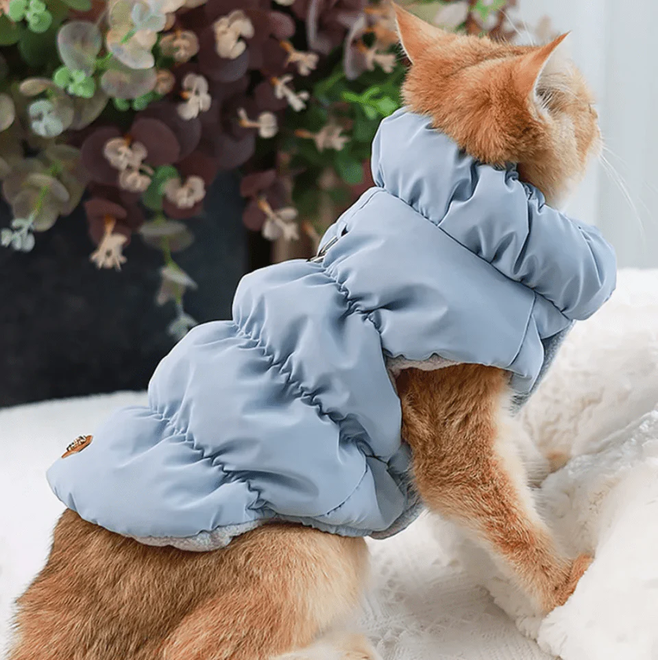 Zachte Gevoerde Jas Voor Honden En Katten | Winterjas Met Warme Binnenvoering | Ideaal Voor Kleine Rassen | Geschikt Voor Herfst En Winter | Verkrijgbaar In Roze, Blauw, Kaki | Comfortabele Pasvorm - Image 10