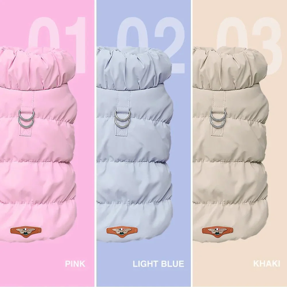 Zachte Gevoerde Jas Voor Honden En Katten | Winterjas Met Warme Binnenvoering | Ideaal Voor Kleine Rassen | Geschikt Voor Herfst En Winter | Verkrijgbaar In Roze, Blauw, Kaki | Comfortabele Pasvorm - Image 13
