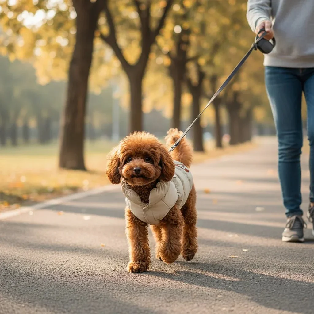 Zachte Gevoerde Jas Voor Honden En Katten | Winterjas Met Warme Binnenvoering | Ideaal Voor Kleine Rassen | Geschikt Voor Herfst En Winter | Verkrijgbaar In Roze, Blauw, Kaki | Comfortabele Pasvorm - Image 2
