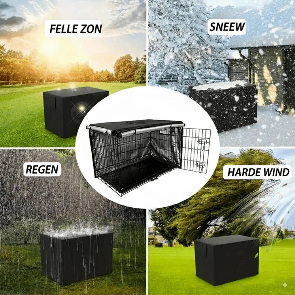 Waterdichte Hondenbench Cover van Oxford Stof - Winddicht, Opvouwbaar en Ademend voor Grote Honden - Image 2