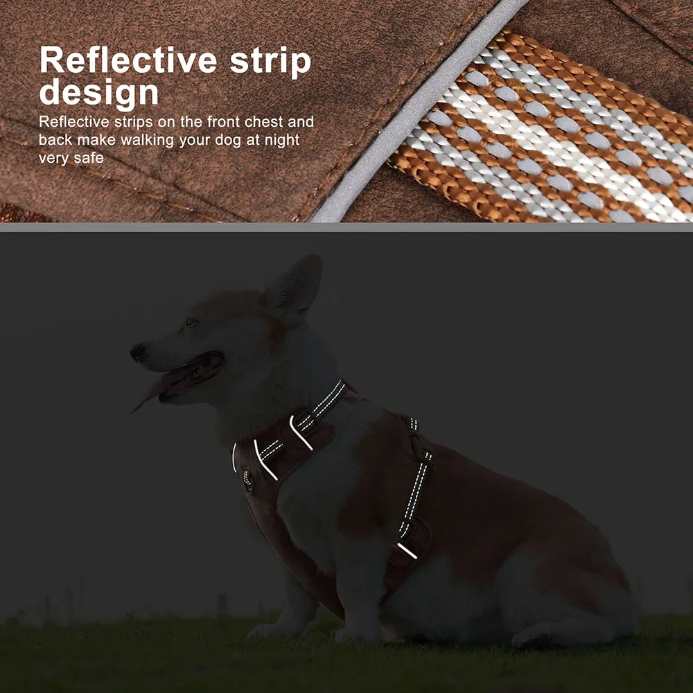Didog Hondenharnas Nylon en PU | Waterdicht en Verstelbaar | Reflecterende Strip | Wandelen en Training | Groen, Rood, Bruin | Geschikt voor Kleine, Middelgrote en Grote Honden | Duurzaam en Veilig - Image 4