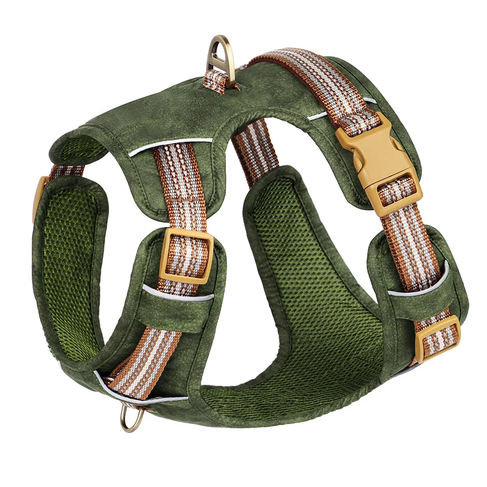 Didog Hondenharnas Nylon en PU | Waterdicht en Verstelbaar | Reflecterende Strip | Wandelen en Training | Groen, Rood, Bruin | Geschikt voor Kleine, Middelgrote en Grote Honden | Duurzaam en Veilig - Image 7