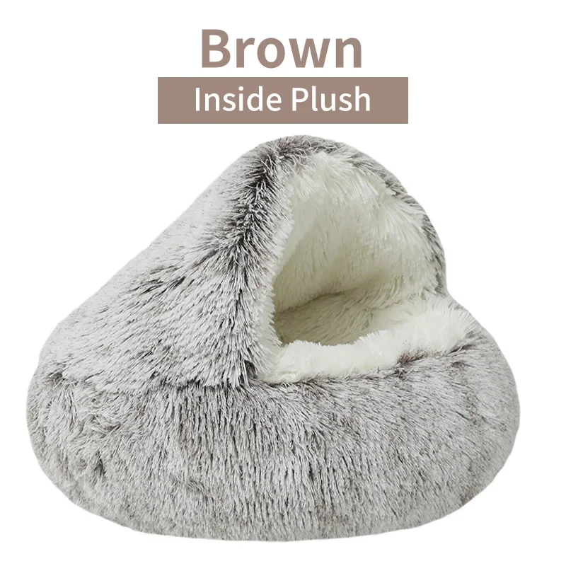 Pluche Winter Kattenmand | Ronde Slaapzak | Huisdieren Nest | Ademend | Voor Katten & Kleine Honden - Image 8