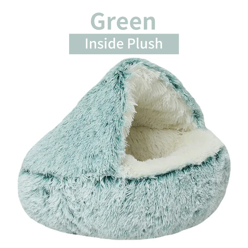 Pluche Winter Kattenmand | Ronde Slaapzak | Huisdieren Nest | Ademend | Voor Katten & Kleine Honden - Image 9