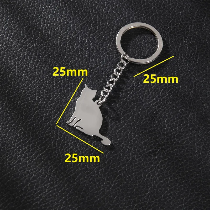 Dames Sleutelhanger Kat | RVS Sleutelhanger met Schattige Kitten Hanger | Sleutelhanger voor Tas, Portemonnee, Rugzak of Autosleutel | Zilver Cadeau Accessoire - Image 2