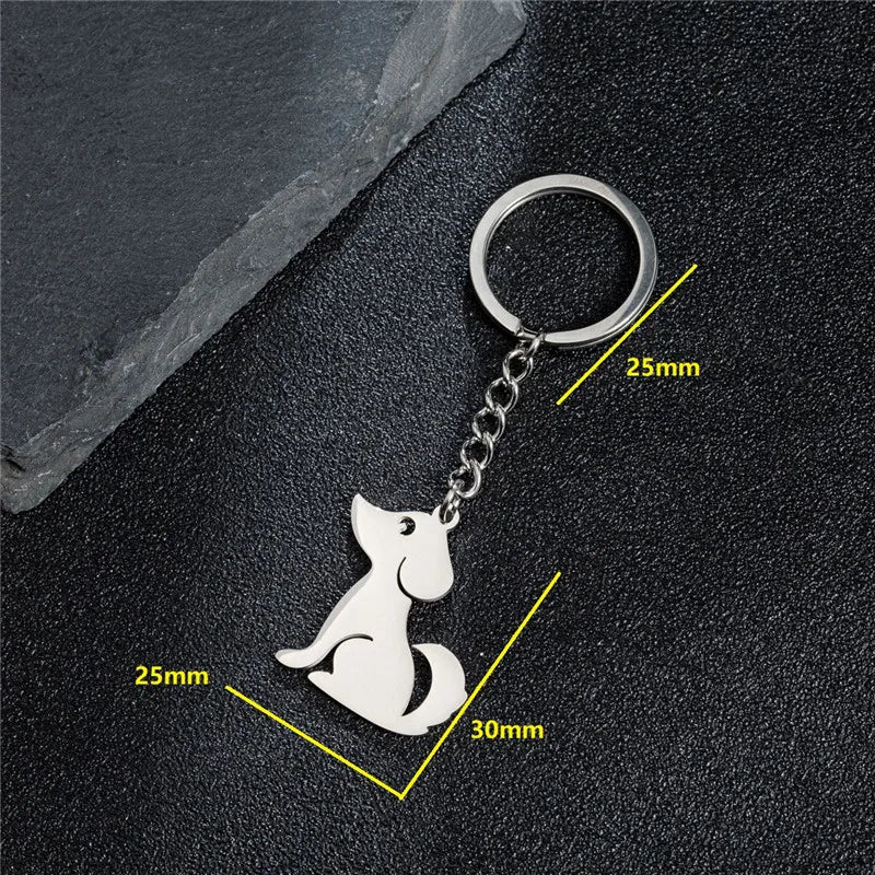Sleutelhanger Dames | Schattige Kitten Sleutelhanger RVS | Katten Tashanger Voor Portemonnee, Rugzak of Autosleutel | Zilver Accessoire - Image 2