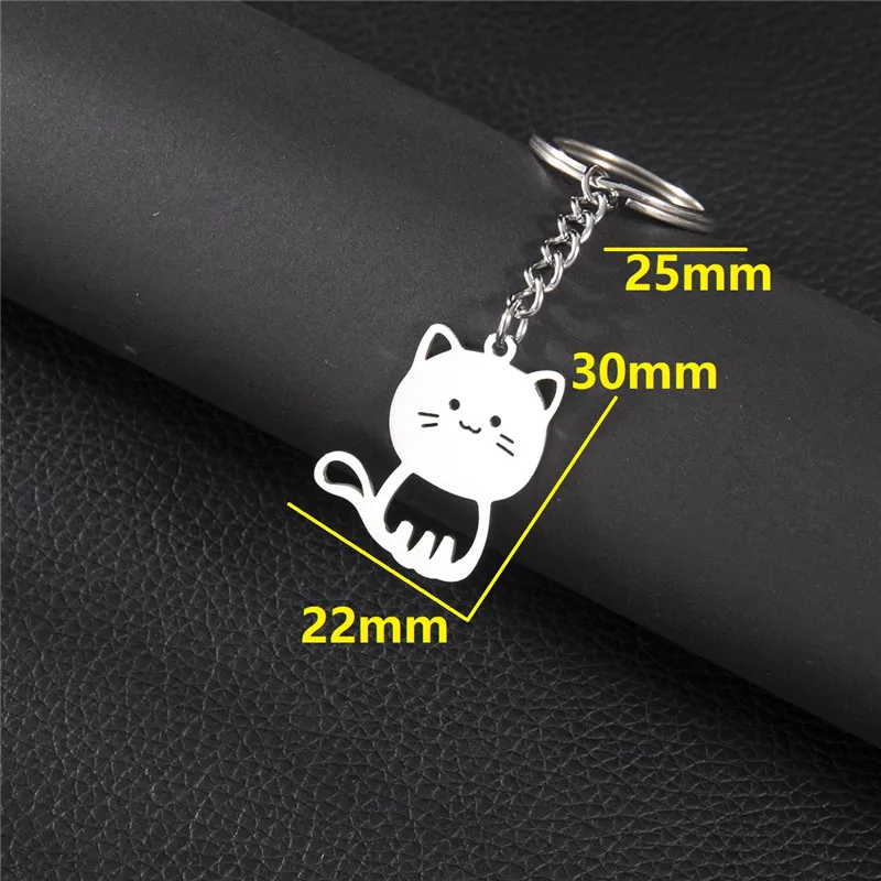 Dames Sleutelhanger | Schattige Kattenhanger voor Tas, Portemonnee of Autosleutels | RVS Zilver | Kitty Accessoire & Sieraad | Cadeau Idee - Image 2