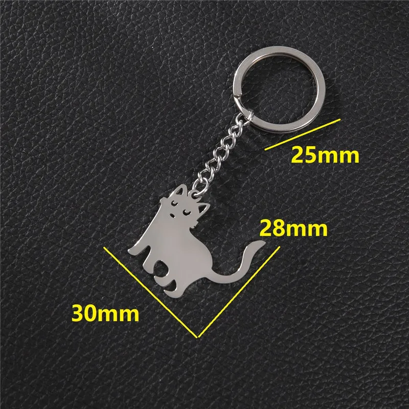 Sleutelhanger Dames | Schattige Kattenhanger | Edelstaal | Sleutelhanger voor Tas, Portemonnee of Autosleutels | Zilver Cadeau Accessoire - Image 2