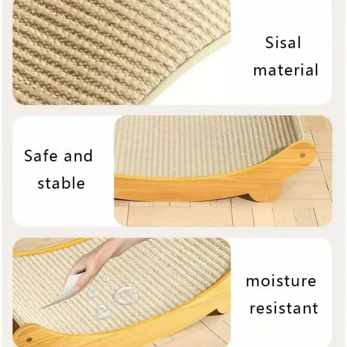 Houten Kattenklimrek | Slijtvast Sisal Krabplank | Uitneembaar Kattenbed | Kitten Speelgoed | Multifunctioneel Slaapbed | Antislip en Duurzaam | Voor Elke Seizoen | Geschikt Voor Katten Tot 6 kg - Image 5