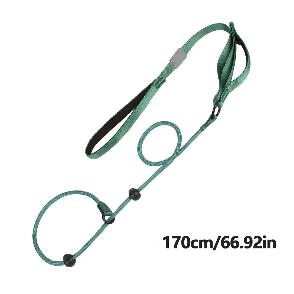 Reflecterende Gevlochten Nylon Looplijn | Glow-In-Dark Veiligheid | Comfortabele Zachte Grip | Ademend Duurzaam | Ideaal voor Nachtelijke Wandelingen en Training | 170cm - Oranje/Zwart/Groen - Image 11