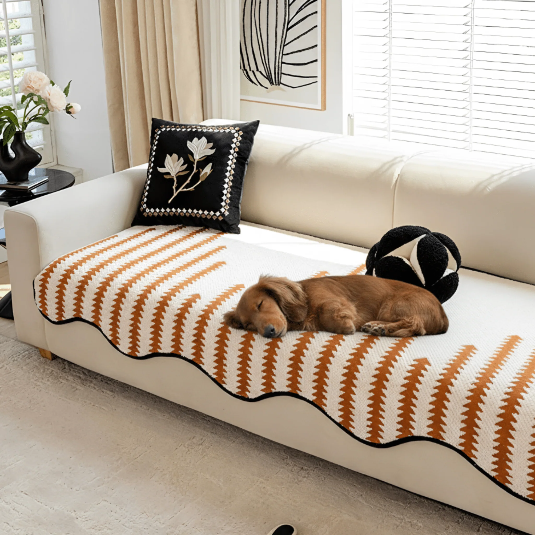 Bankhoes Chevron Design | Beschermhoes Tegen Vuil & Krassen | Geschikt Voor Moderne Interieurs | Zigvela - Image 5