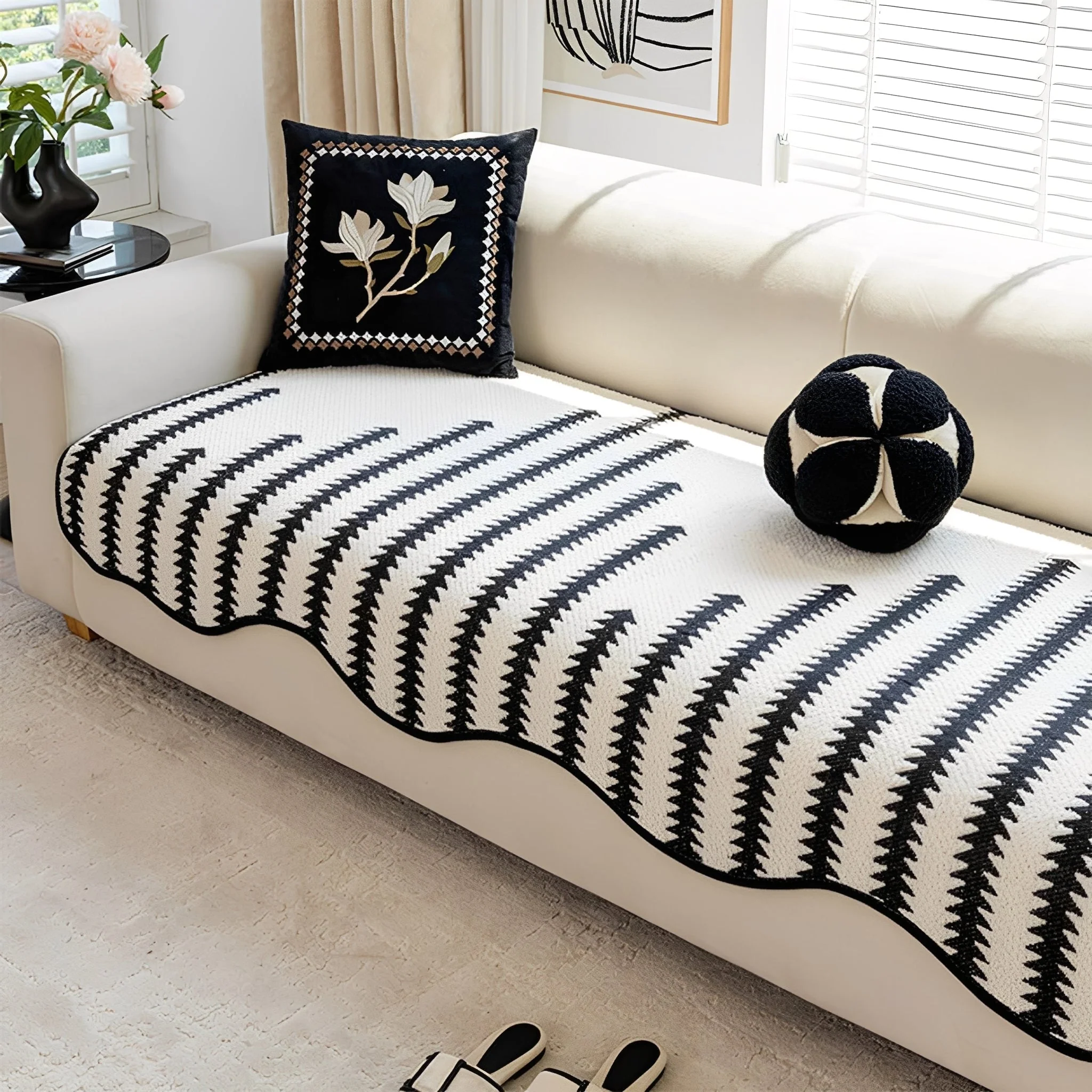 Bankhoes Chevron Design | Beschermhoes Tegen Vuil & Krassen | Geschikt Voor Moderne Interieurs | Zigvela - Image 7