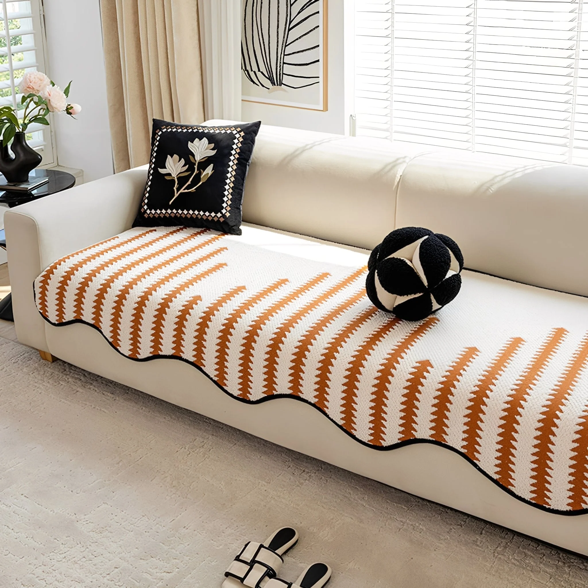 Bankhoes Chevron Design | Beschermhoes Tegen Vuil & Krassen | Geschikt Voor Moderne Interieurs | Zigvela - Image 8