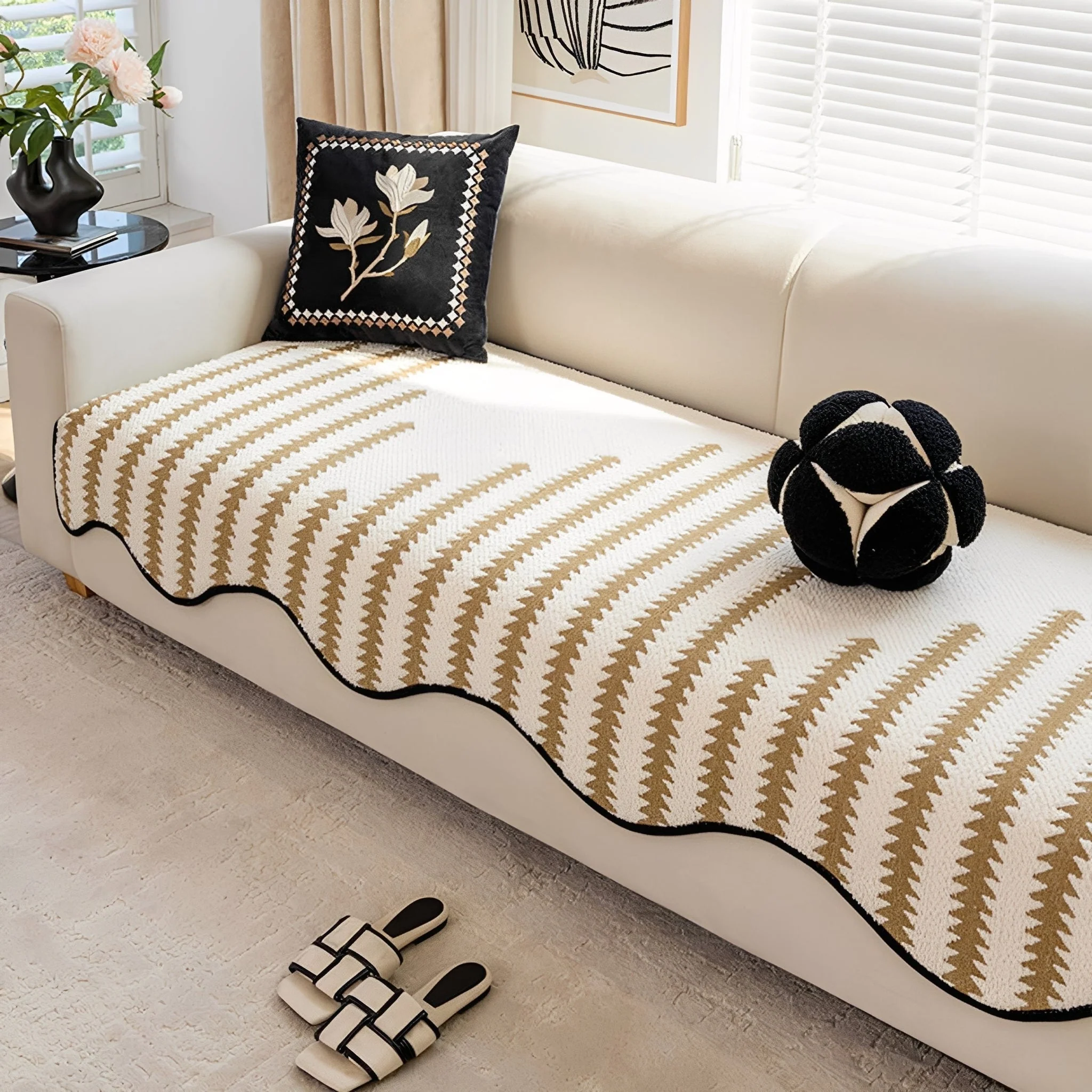Bankhoes Chevron Design | Beschermhoes Tegen Vuil & Krassen | Geschikt Voor Moderne Interieurs | Zigvela - Image 9