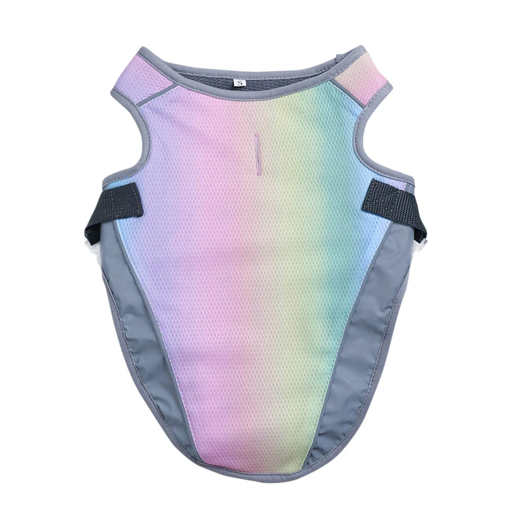 Verkoelend Hondenvest | Verstelbaar & Reflecterend | Hond Hittebescherming | Comfortabel Ademend Mesh | Harnasvriendelijk | Blauw & Regenboog | S-XXL - Image 11