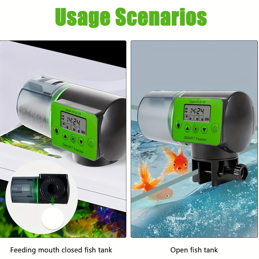 Zyfeeder Automatische Voerdispenser | Instelbare LCD Timer | Batterijgevoed | Aquarium PVC Materiaal | 24-Uurs Voederschema | Vis Aquarium Accessoire | Guangdong Oorsprong | Duurzaam en Modern Design - Image 6
